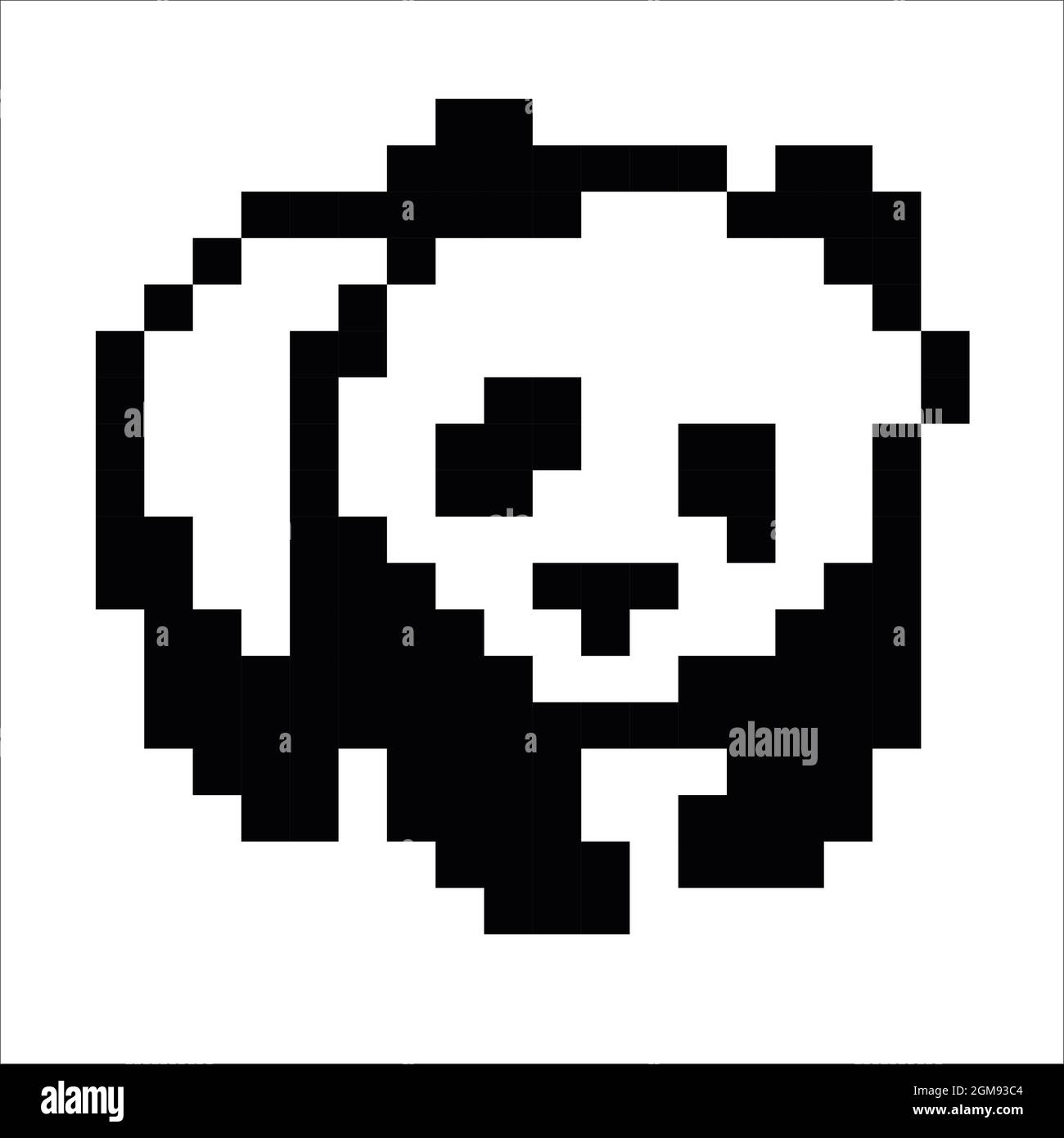 panda Pixel Art isolated on white Background. bit icon. Pixel design illustration. Pixel art. Stock Photo