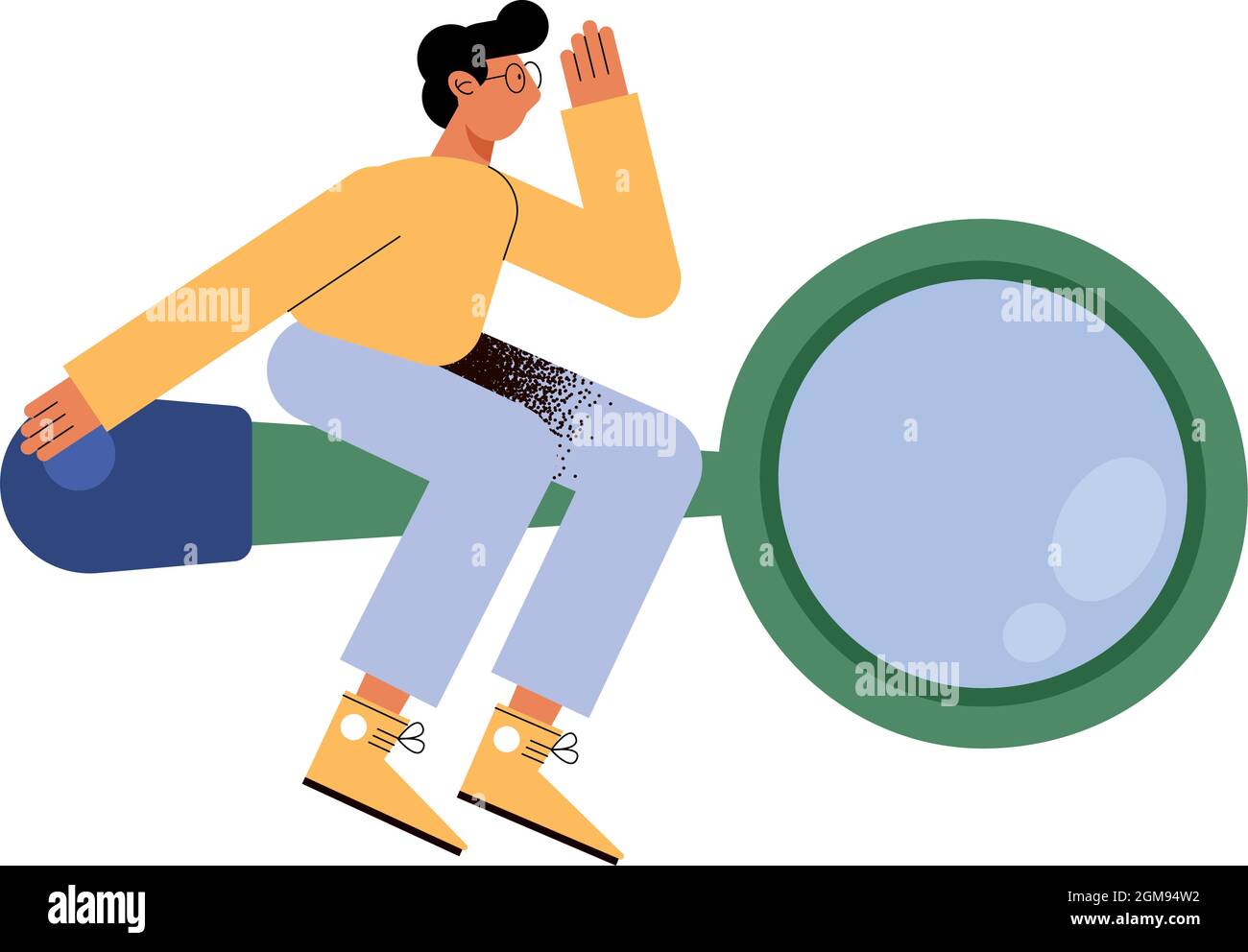 man on loupe on white background Stock Vector Image & Art - Alamy