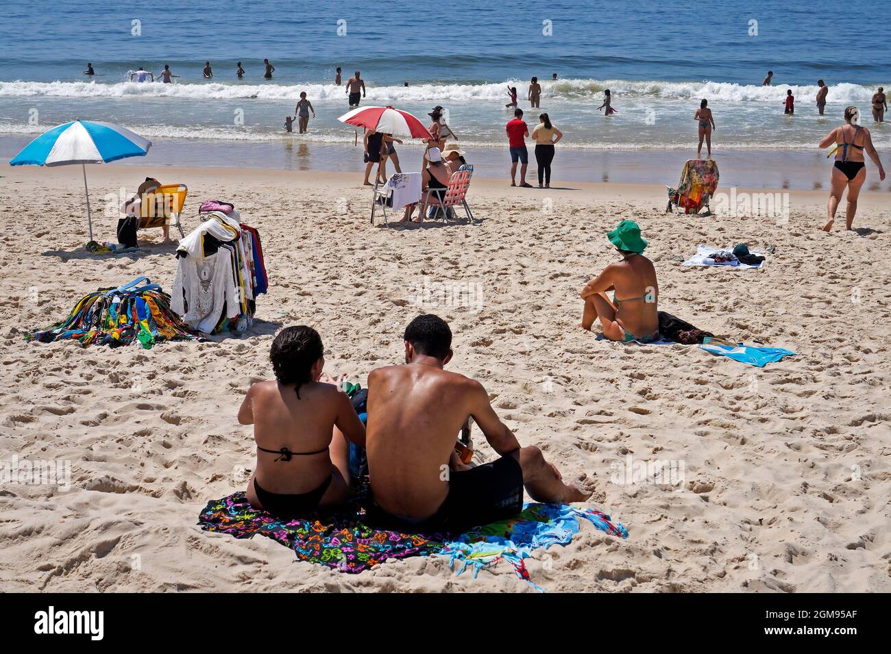 Rio De Janeiro Brazil December 27 19 People Enjoying The Day At Copacabana Beach Stock Photo Alamy