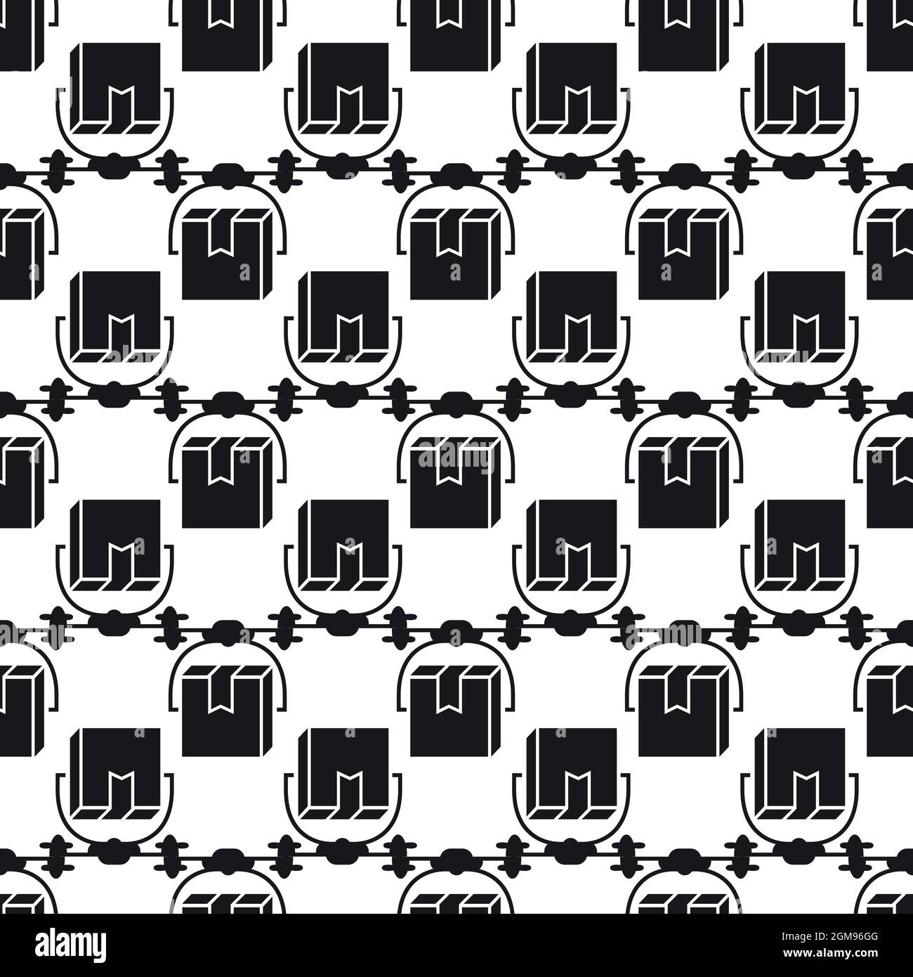 Drone box delivery pattern seamless background texture repeat wallpaper geometric vector Stock Vector