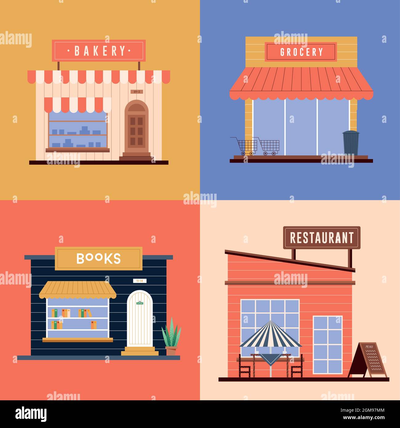 stores icon group in frames background Stock Vector Image & Art - Alamy