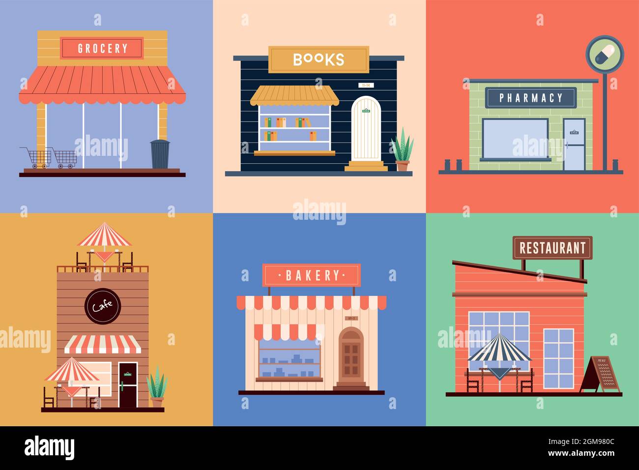 stores icon set in frames background Stock Vector Image & Art - Alamy