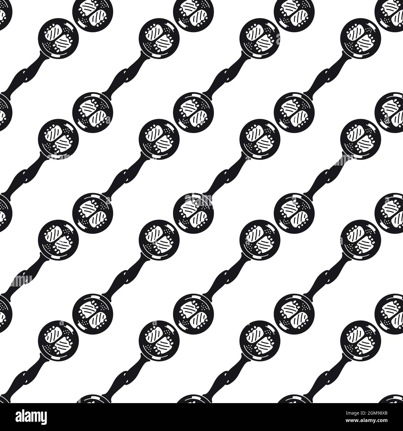 Steak on griddle pattern seamless background texture repeat wallpaper geometric vector Stock Vector