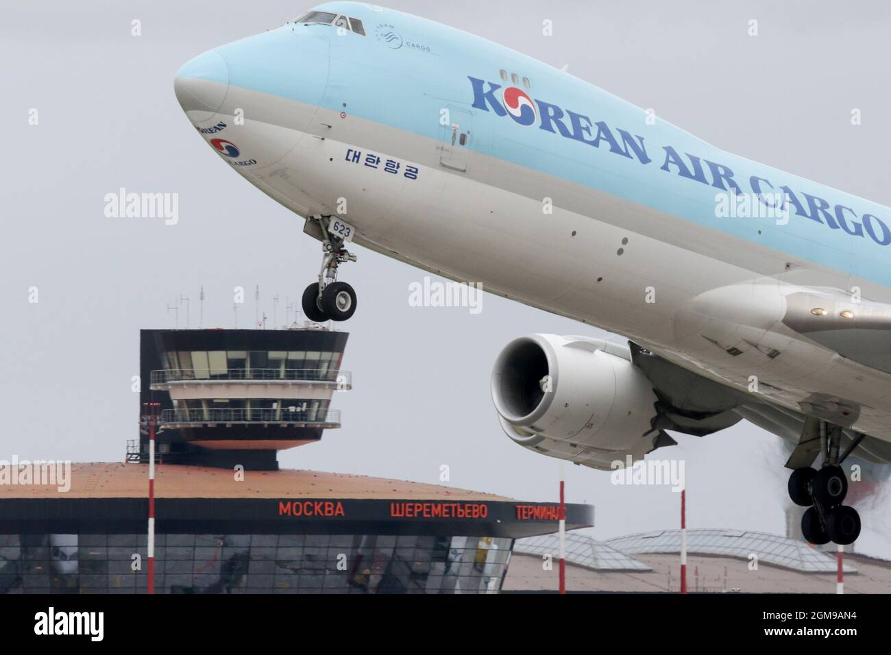 Moscow, Russia. 16th Sep, 2021. Korean Air Cargo Boeing 747-8F