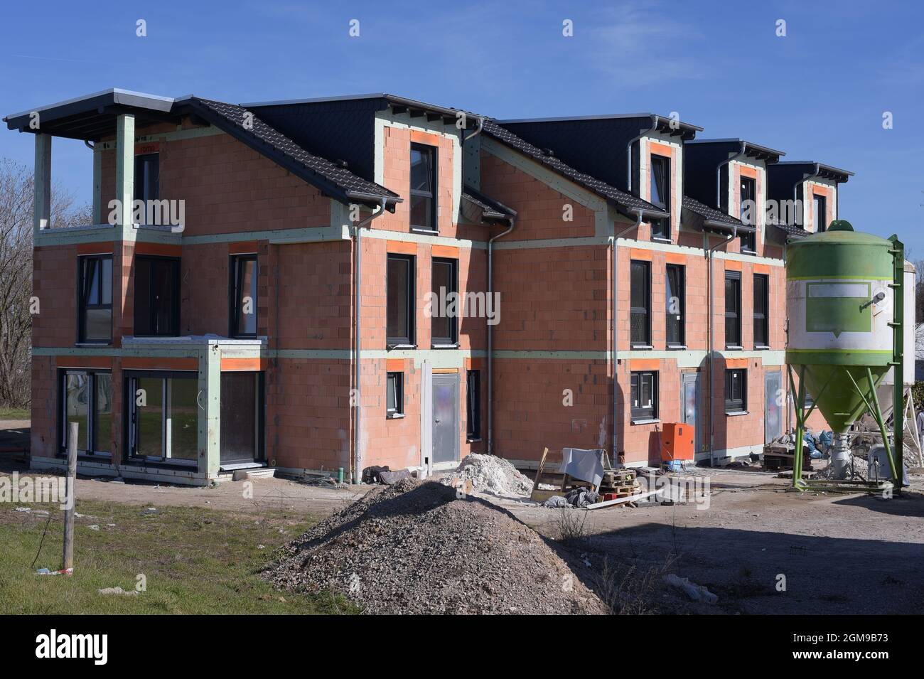 new apartment block under construction Stock Photo
