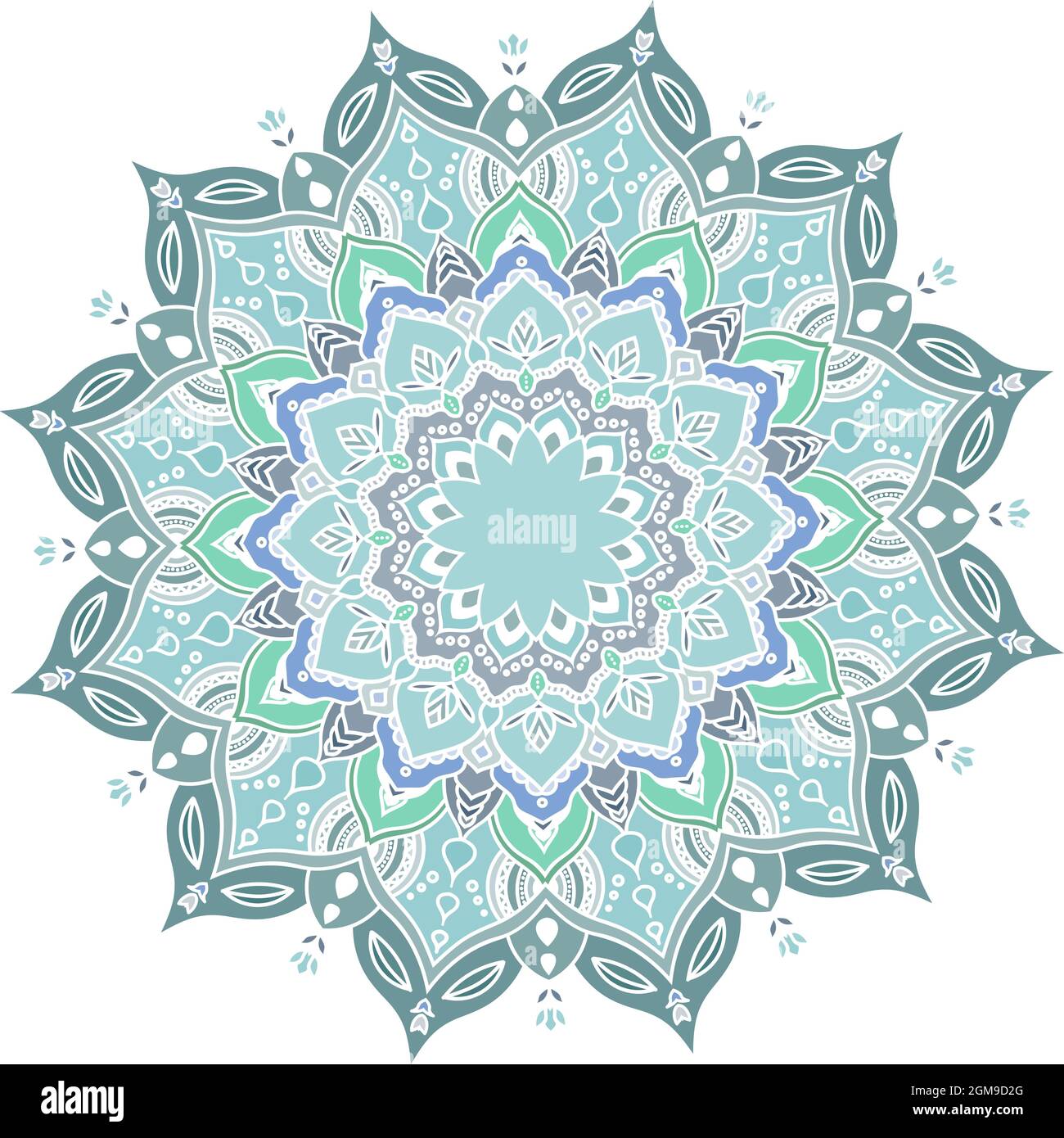 Hand-drawn coloring mandala. Vector illustration isolated on white background. Stock Vector