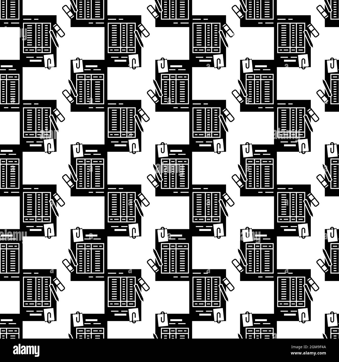 Finance table paper pattern seamless background texture repeat wallpaper geometric vector Stock Vector
