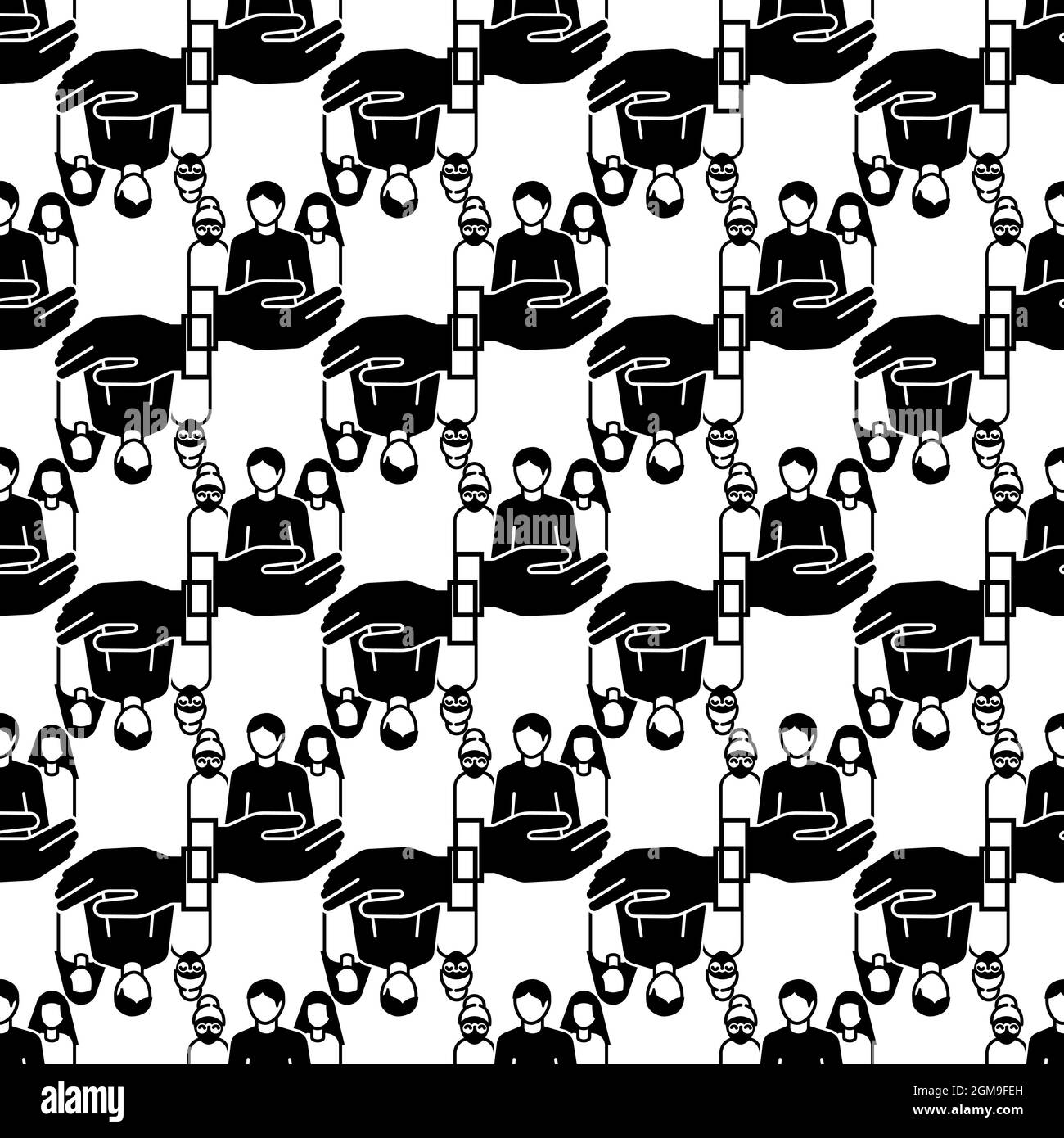 Customer care pattern seamless background texture repeat wallpaper geometric vector Stock Vector