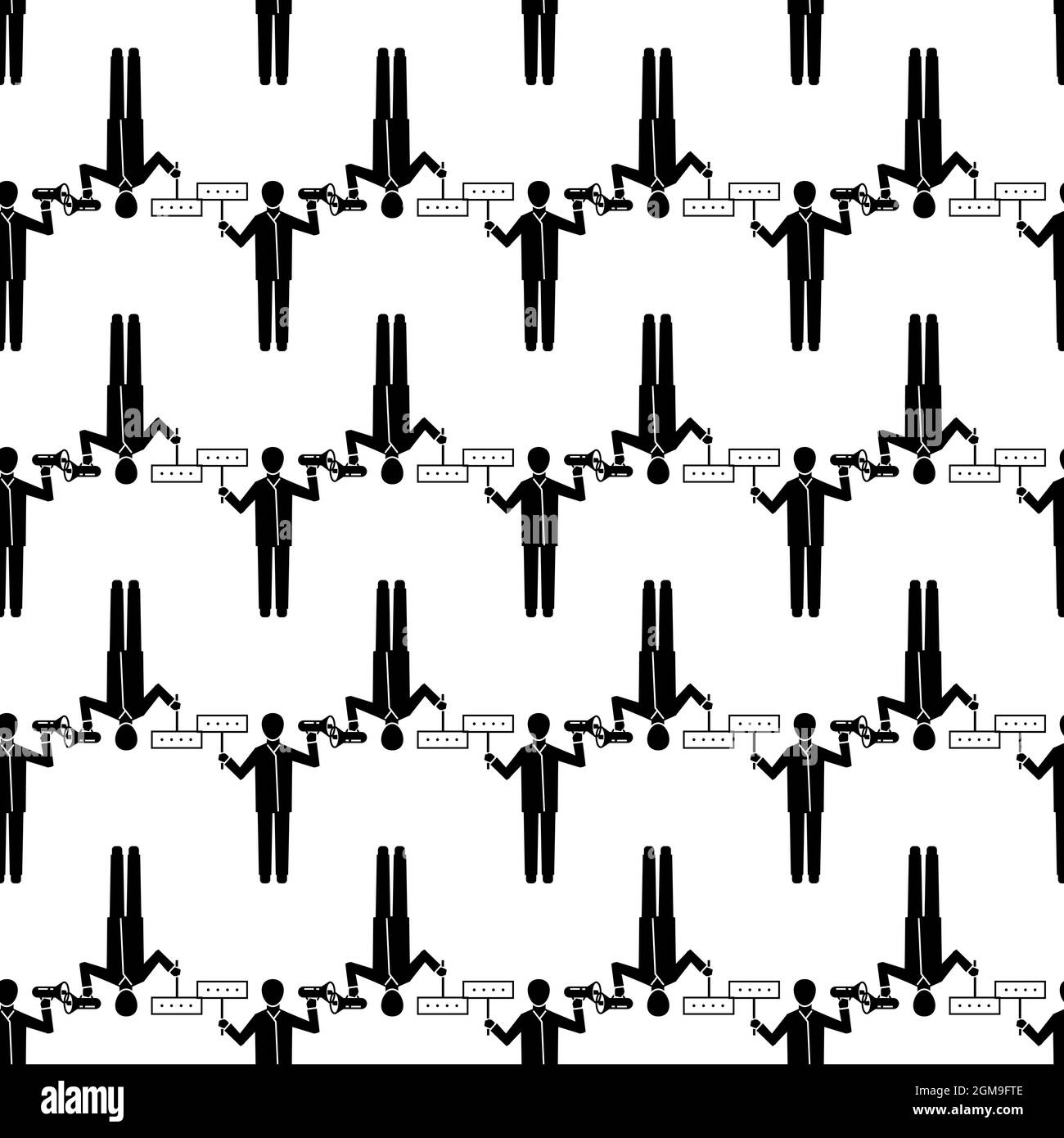 Man hand speaker pattern seamless background texture repeat wallpaper geometric vector Stock Vector