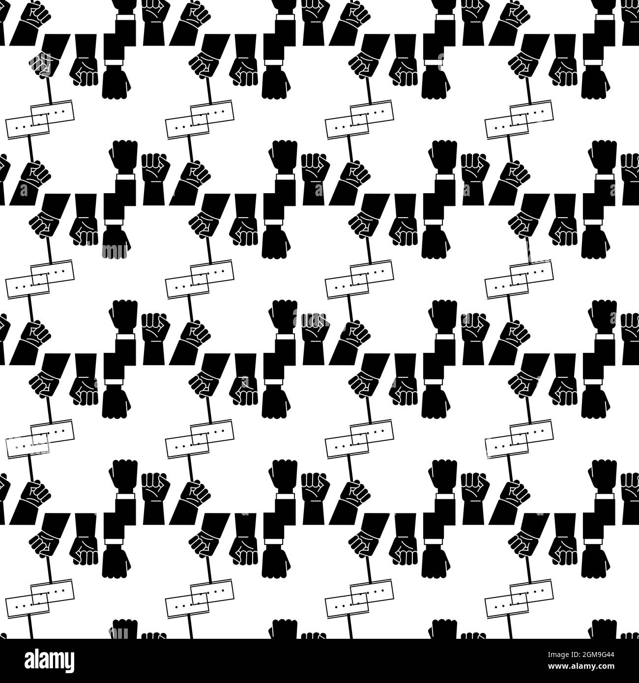 Fist up demonstration pattern seamless background texture repeat wallpaper geometric vector Stock Vector
