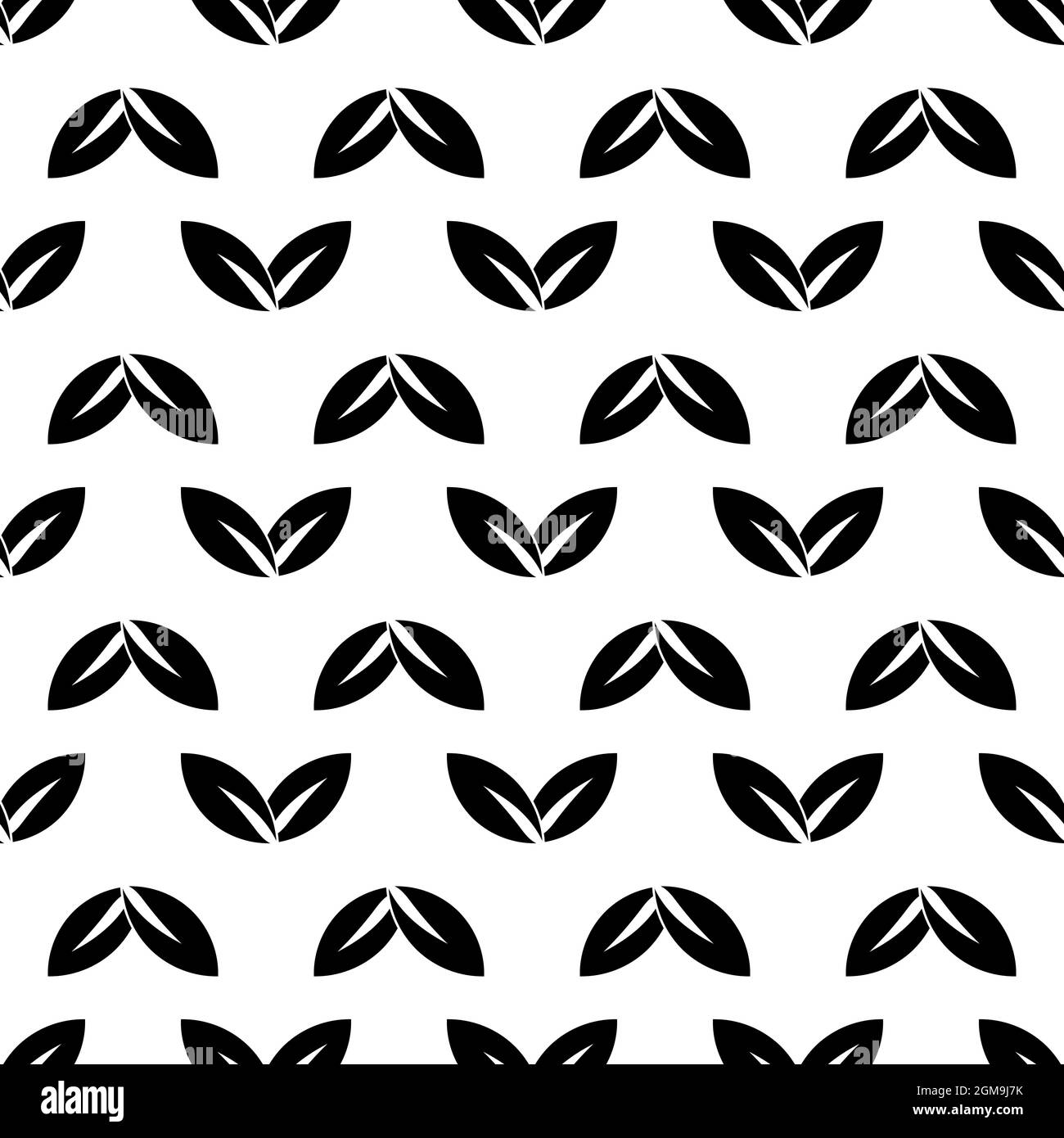 Double leaf pattern seamless background texture repeat wallpaper geometric vector Stock Vector