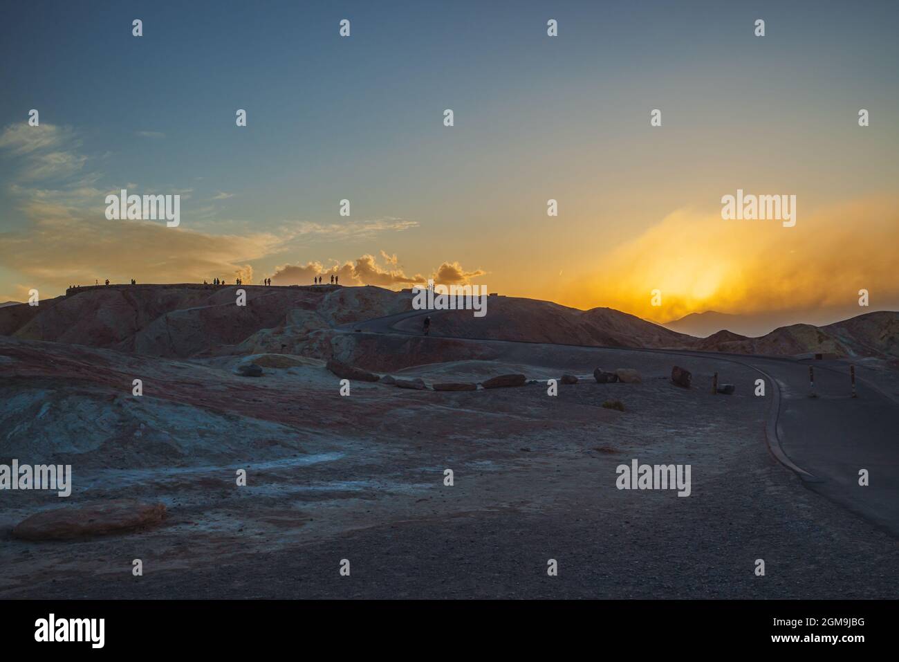 Zabriskie point sunset, one of the most popular spots in Death Valley
