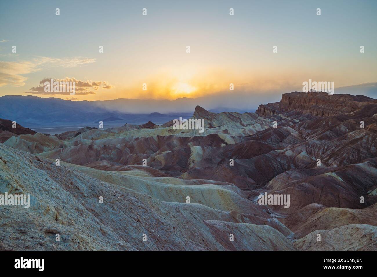 Zabriskie point sunset, one of the most popular spots in Death Valley