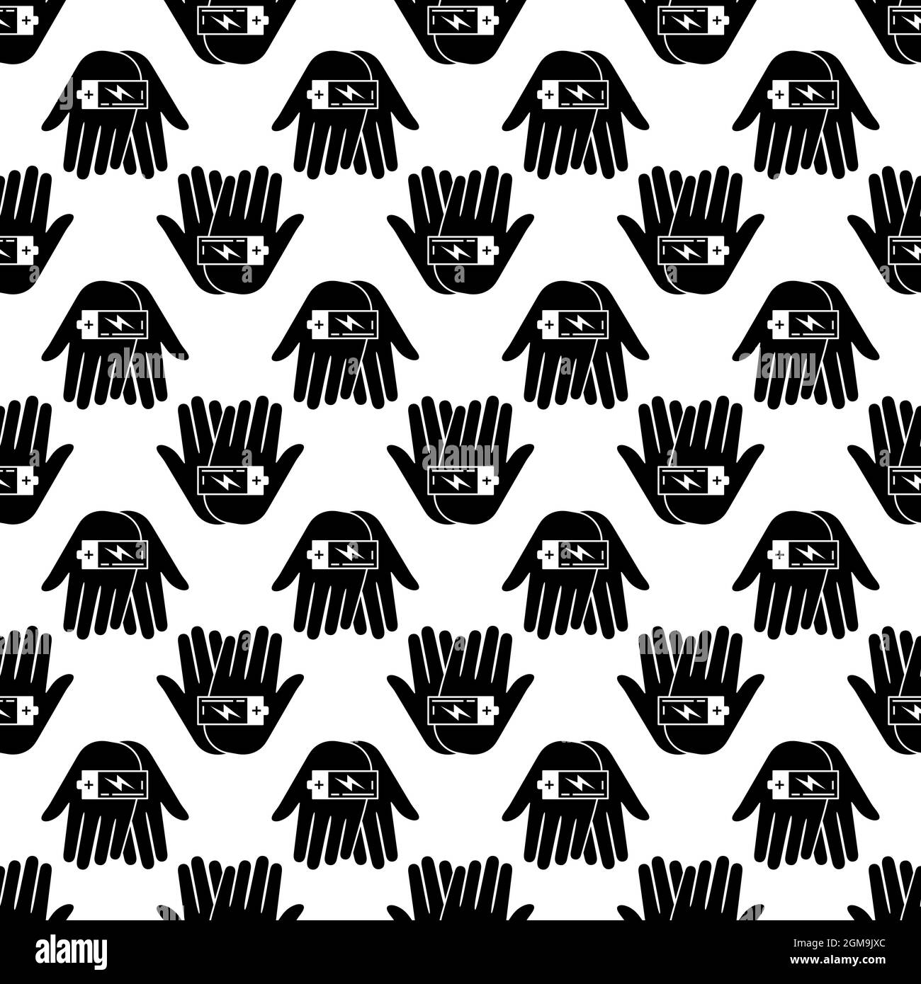 Hand keep battery pattern seamless background texture repeat wallpaper geometric vector Stock Vector
