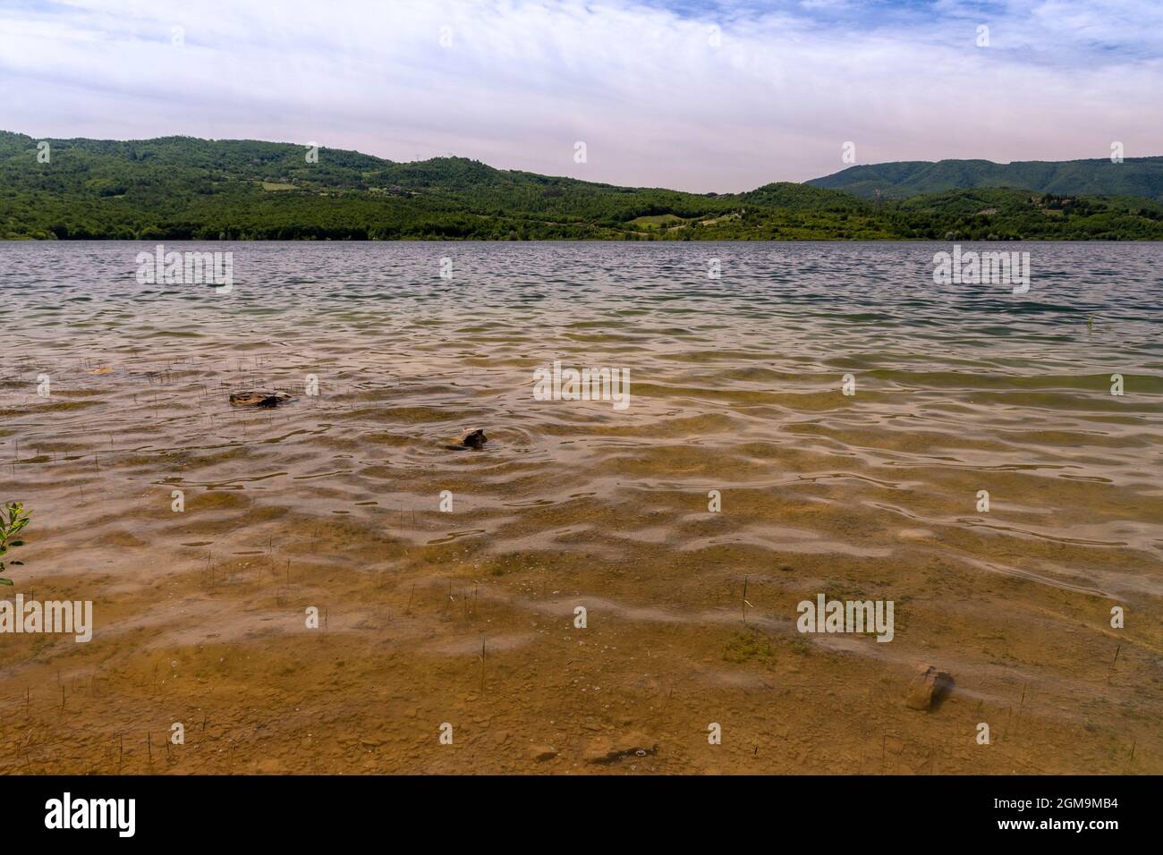 View of the Bilancino lake in Mugello in Tuscany - Italy Stock Photo