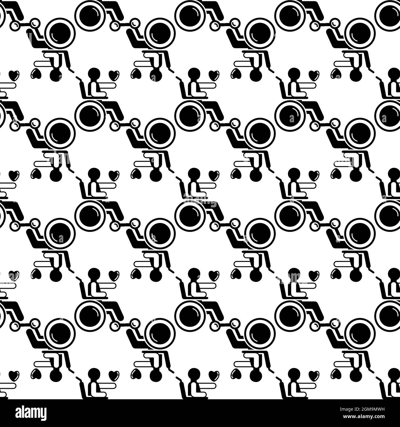 Man in wheelchair pattern seamless background texture repeat wallpaper ...