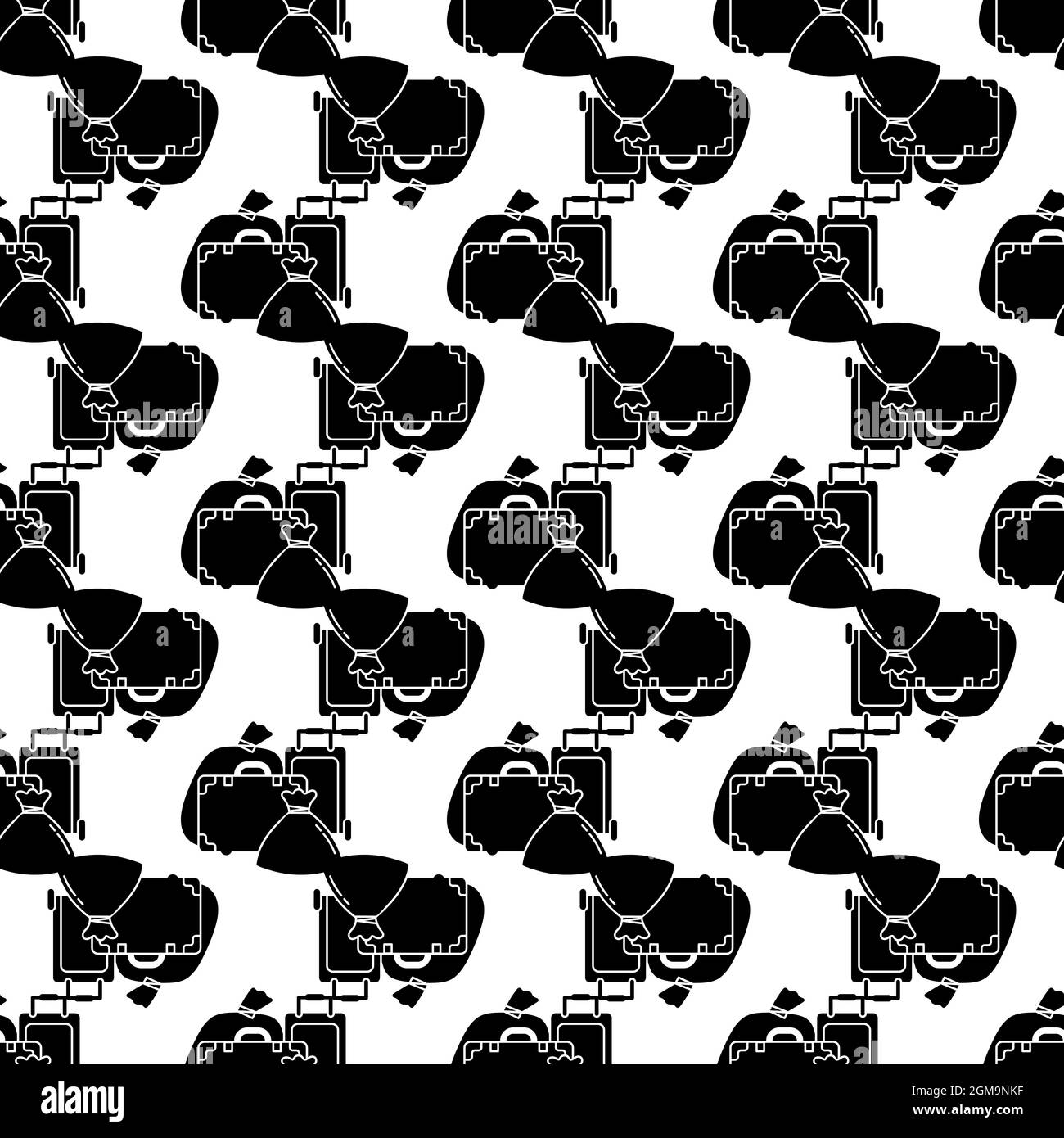 Migrant refugee bags pattern seamless background texture repeat wallpaper geometric vector Stock Vector