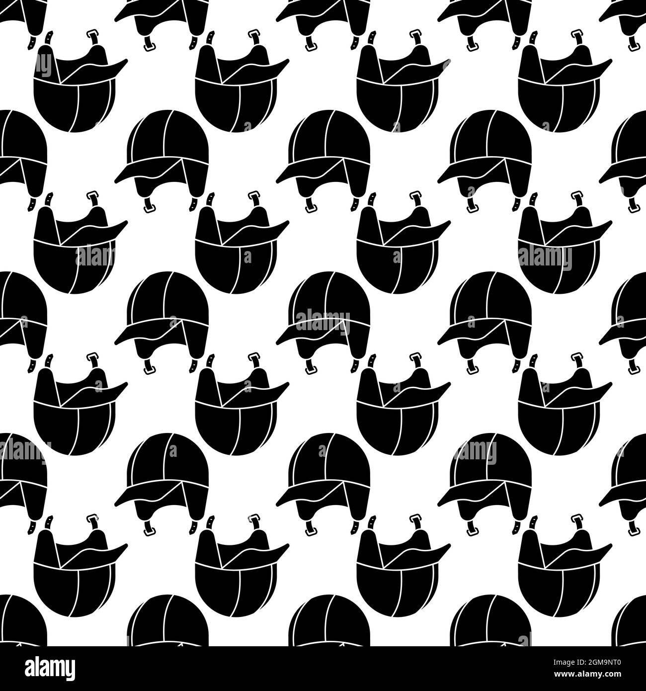 Hiking helmet pattern seamless background texture repeat wallpaper geometric vector Stock Vector