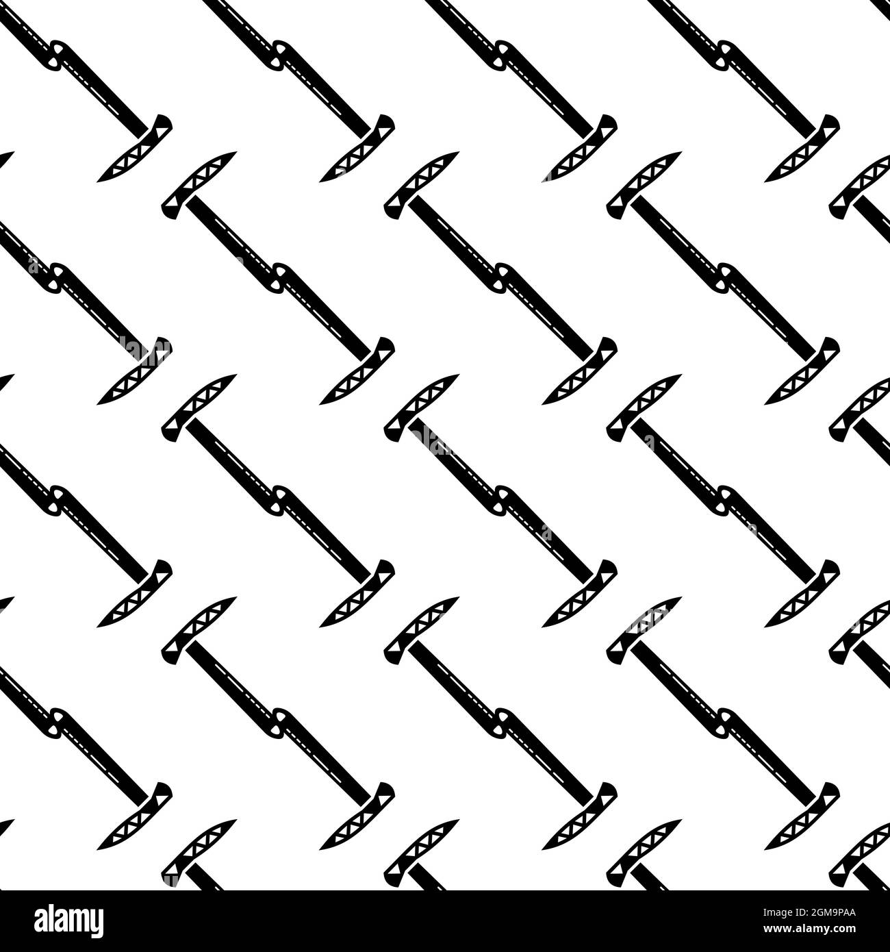 Hiking axe pattern seamless background texture repeat wallpaper geometric vector Stock Vector