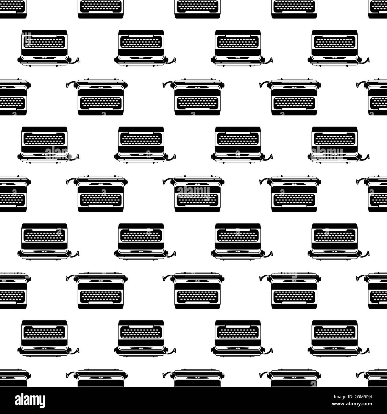 Office typewriter pattern seamless background texture repeat wallpaper geometric vector Stock Vector