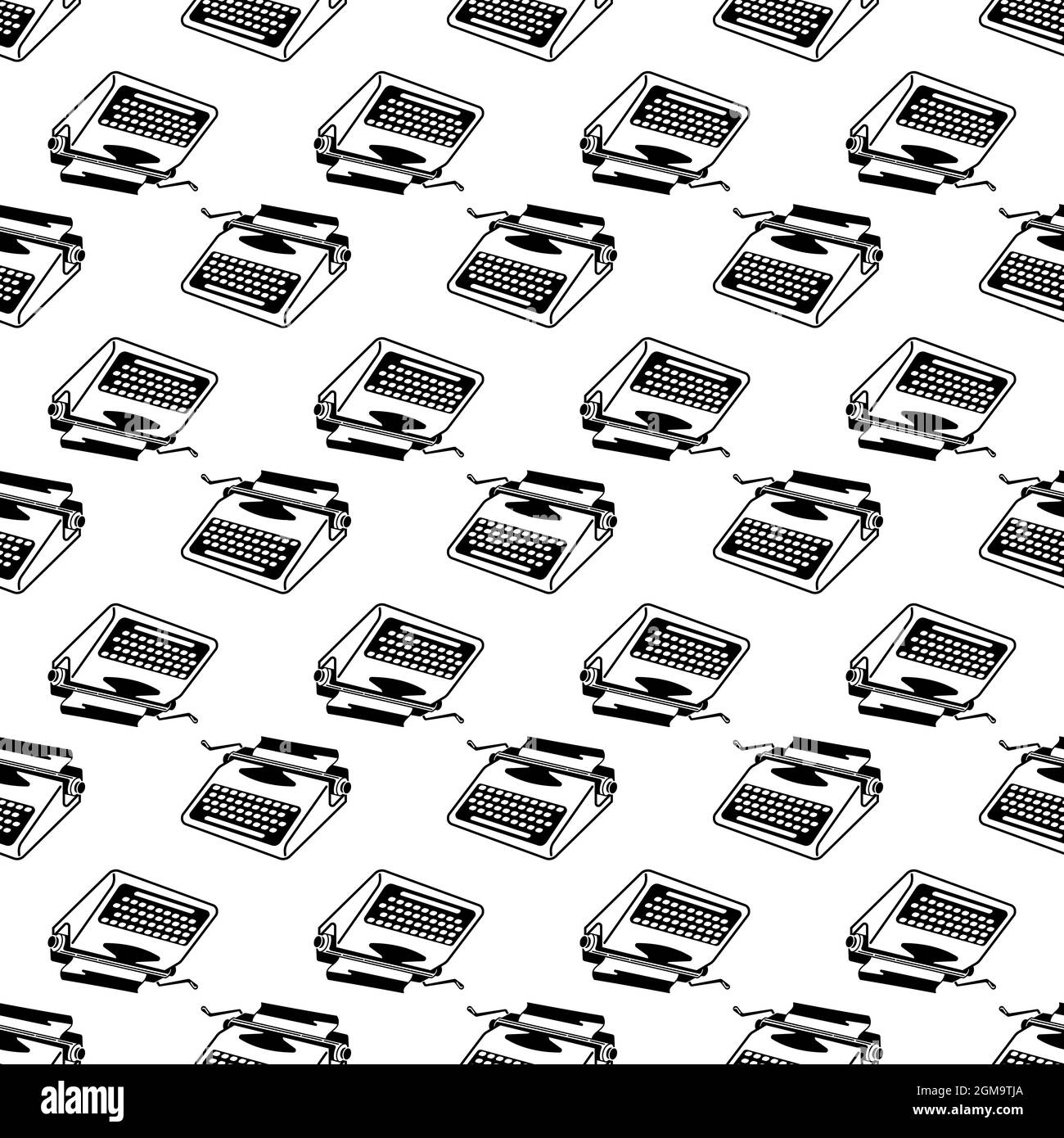Soviet typewriter pattern seamless background texture repeat wallpaper geometric vector Stock Vector