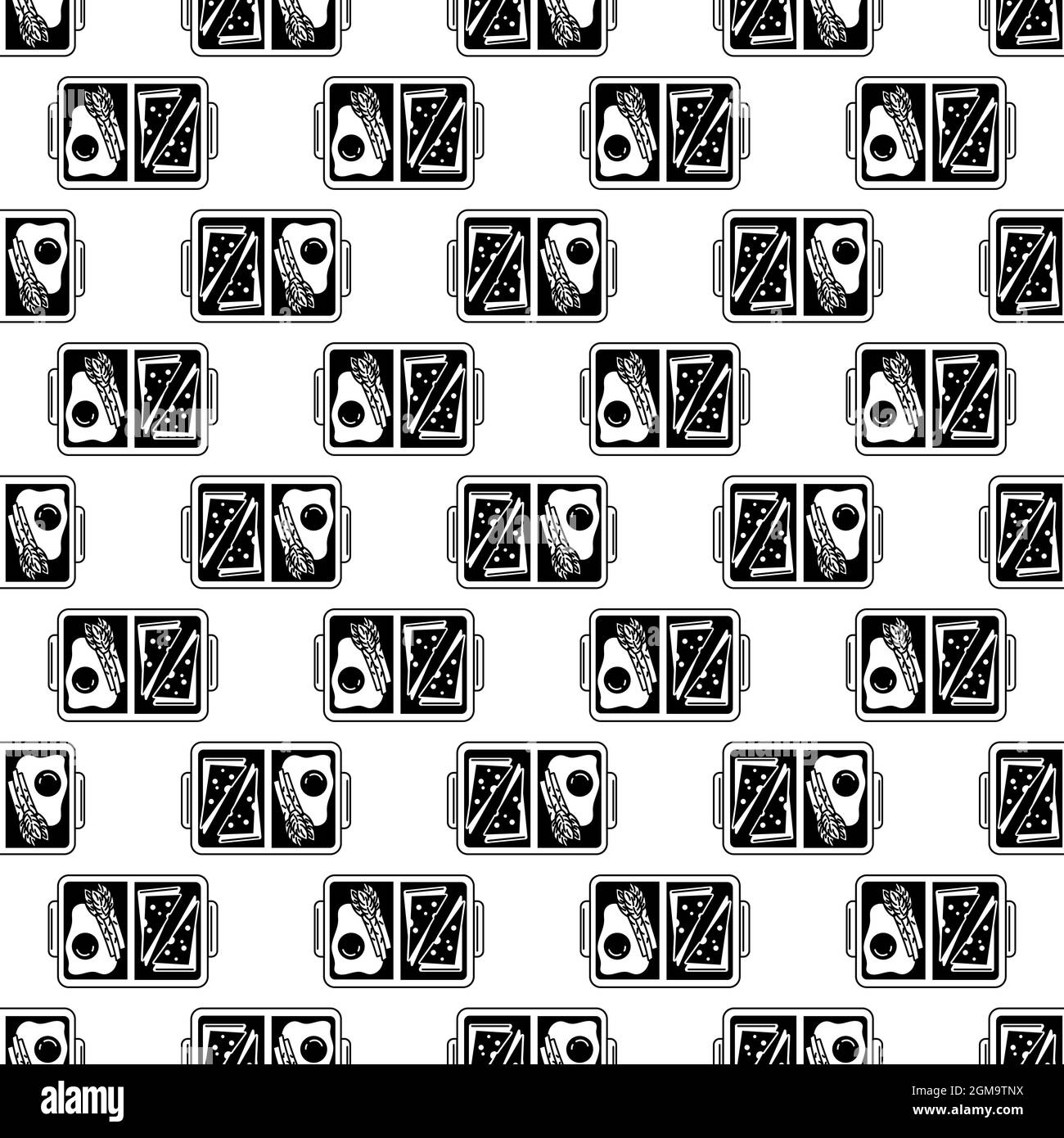 Egg lunch box pattern seamless background texture repeat wallpaper geometric vector Stock Vector