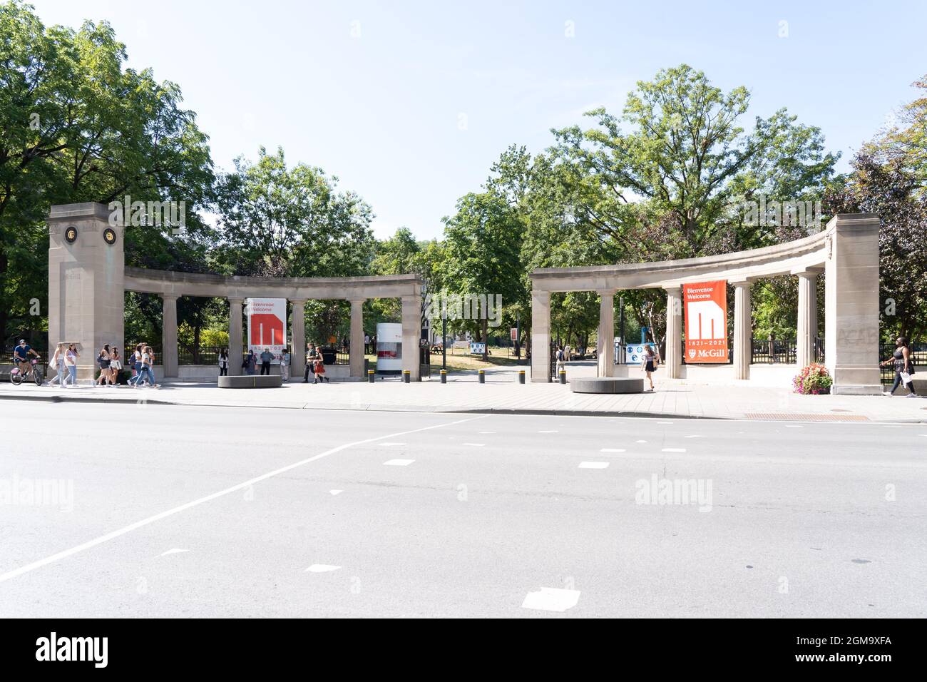 One of the entrance to McGill university in Montreal, QC, Canada. Stock Photo