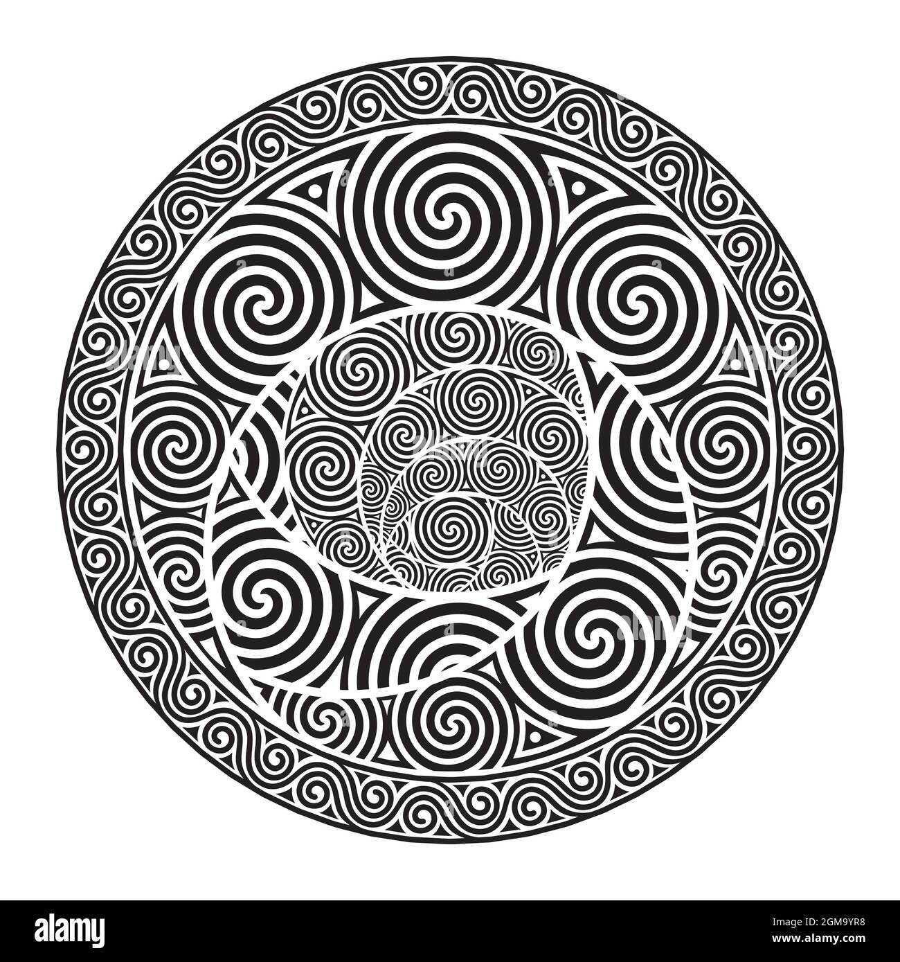 Celtic design - Spiral Celtic Sun Stock Vector