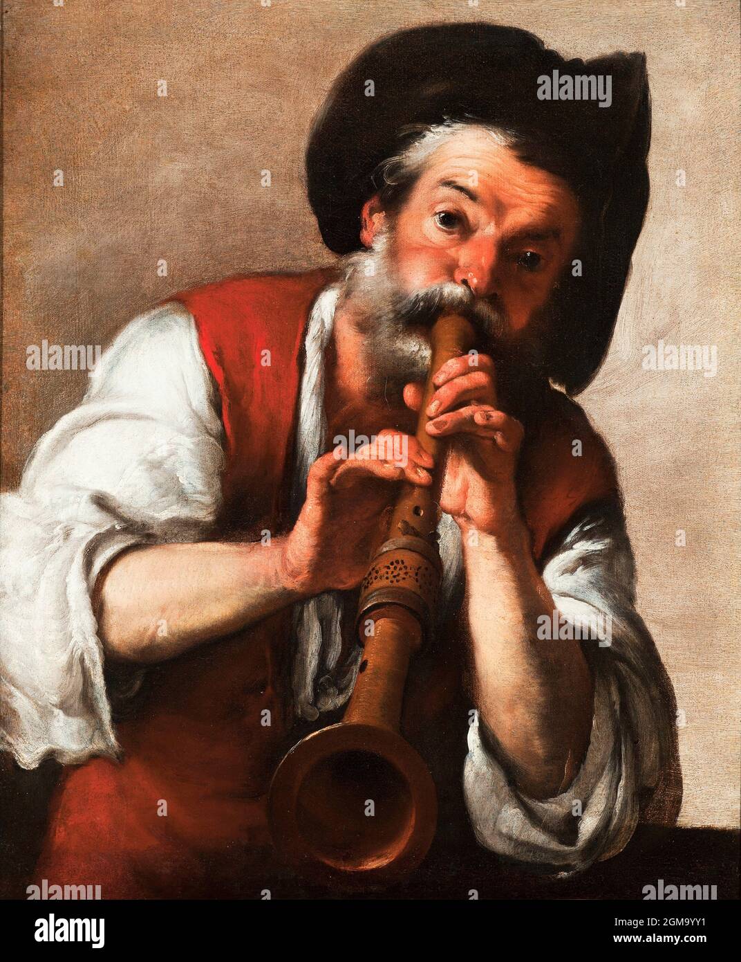 The Flute Player by Bernardo Strozzi (c.15811644), c.1620 Stock Photo