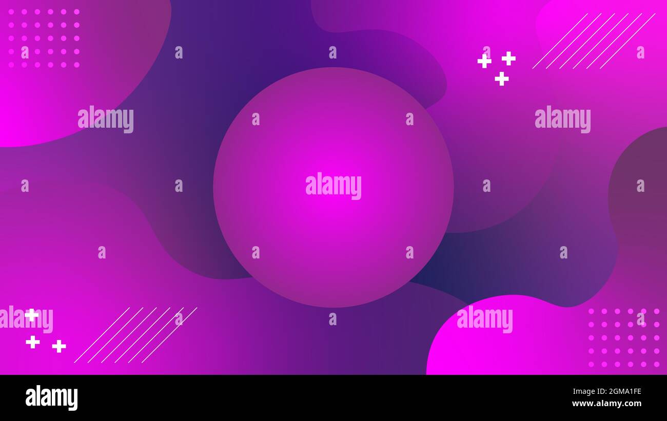 Illustration of a pink texture with pluses, dots, and italic lines, with a circle in the center Stock Photo