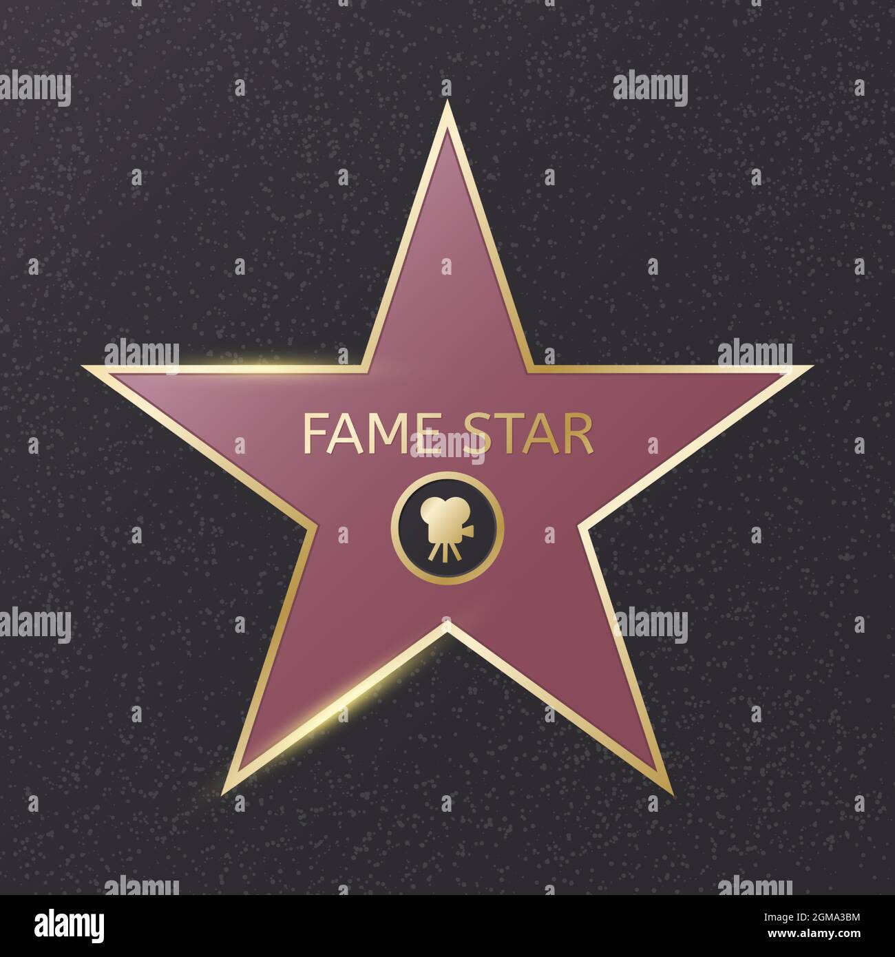 Hollywood fame star. Blank cinema award. Vector star award template Stock Vector