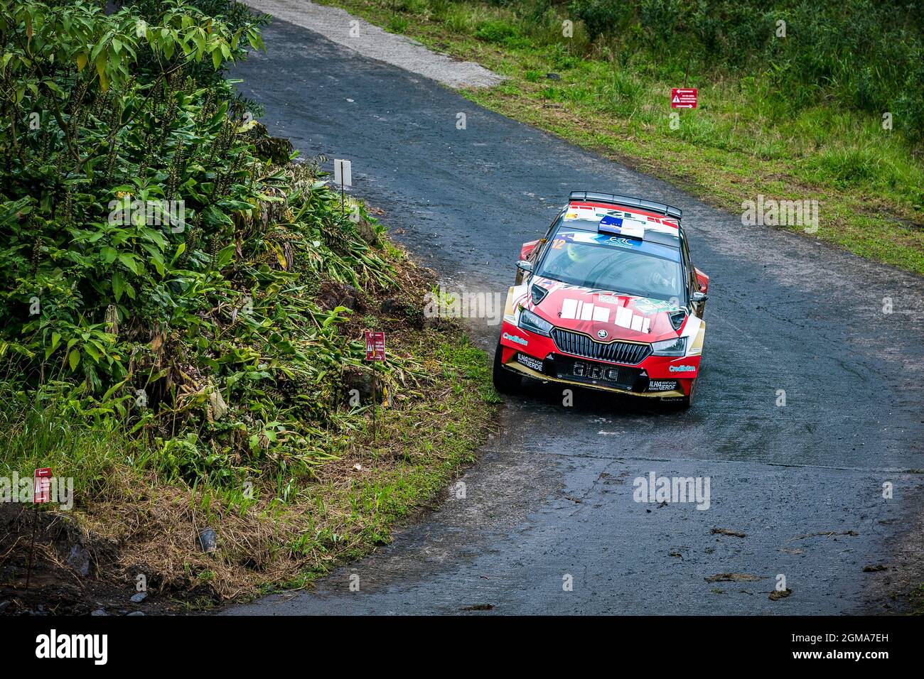 12 REGO Luis Miguel (PRT), HENRIQUES Jorge (PRT), Skoda Fabia Rally2 evo, action during the 2021 FIA ERC Azores Rallye, 5th round of the 2021 FIA European Rally Championship, from September 16 to 18, 2021 in Ponta Delgada, Portugal - Photo Grégory Lenormand / DPPI Stock Photo