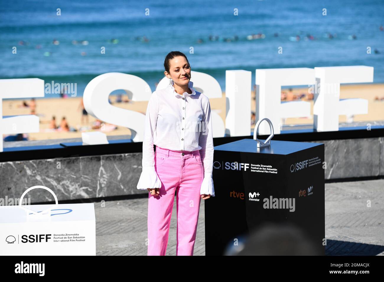San Sebastian, Spain. 17th September 2021. Marion Cotillard receives the Donostia Award at the 69th International Film Festival of San Sebastian. Credit: Julen Pascual Gonzalez/Alamy Live News Stock Photo