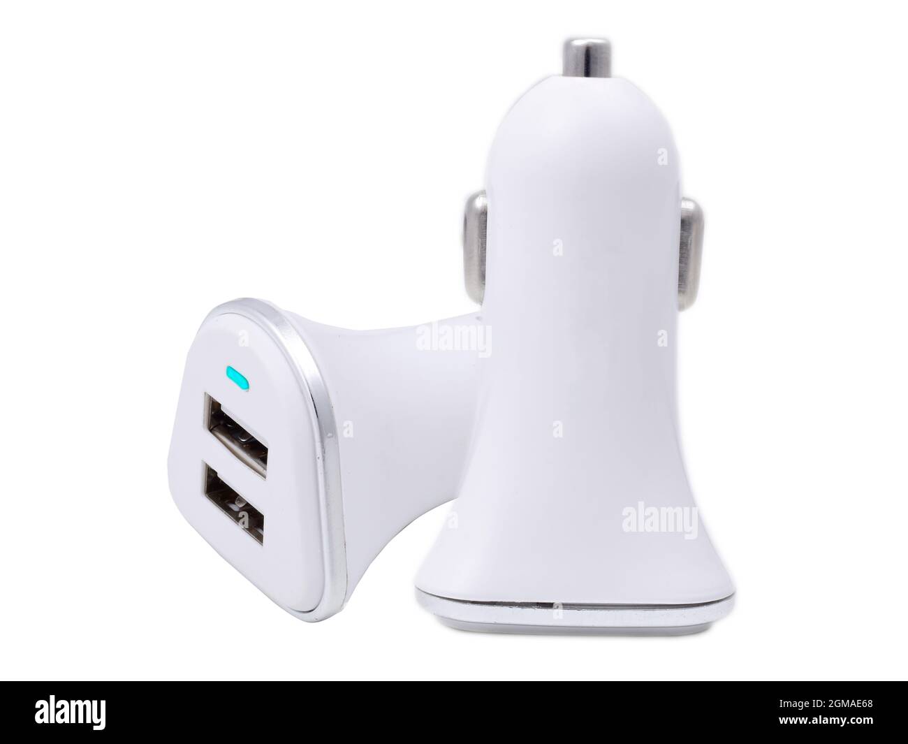 USB electronics device car charger isolated on white Stock Photo