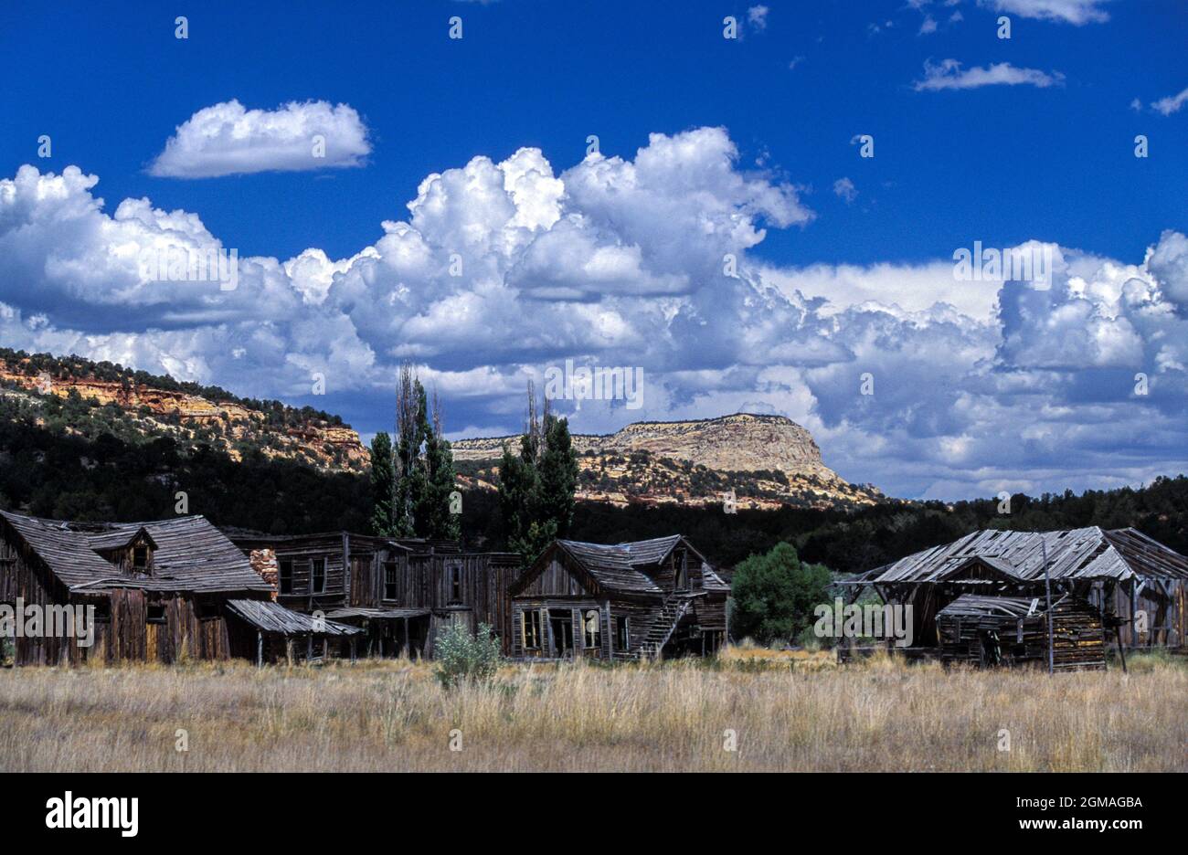 Johnson Canyon Movie Set – A Spooky Ghost Town , Utah, USA Stock Photo