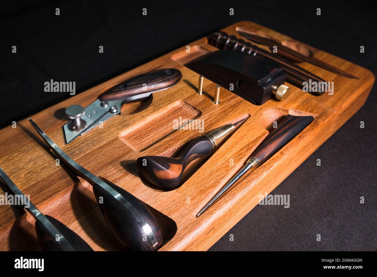 Tanner tools. Skiving knifes. Stock Photo