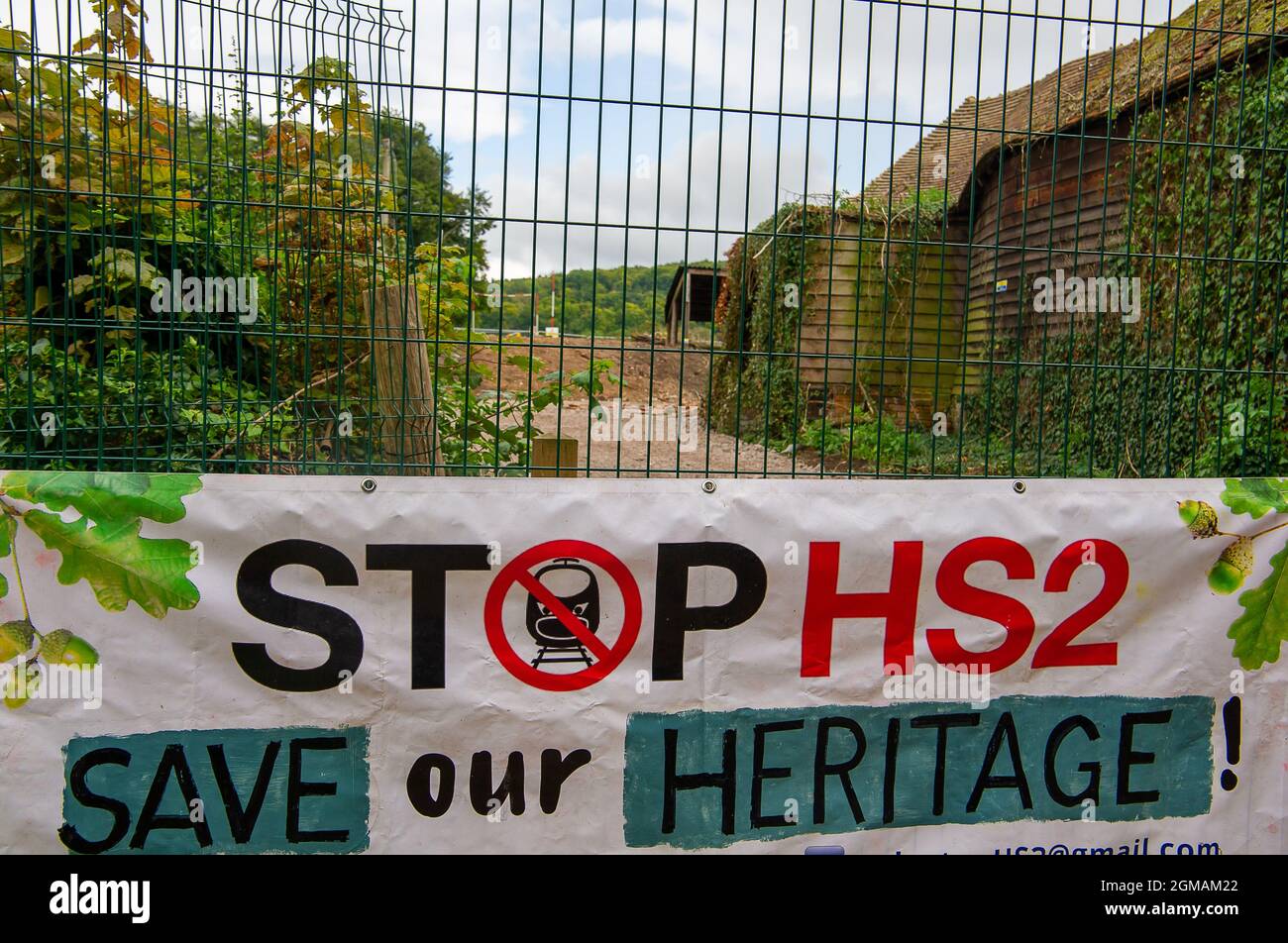 Wendover, UK. 9th September, 2021. Today Stop HS2 protesters put ...
