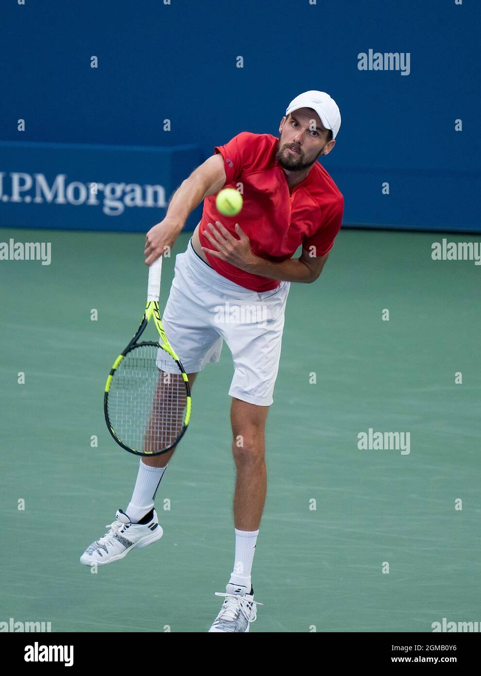 New York, USA, 6 September, 2021 Oscar Otte (GER) in his match against Matteo Berrettini (ITA) (not pictured) at the 2021 US Open Credit Susan Mullan Stock Photo