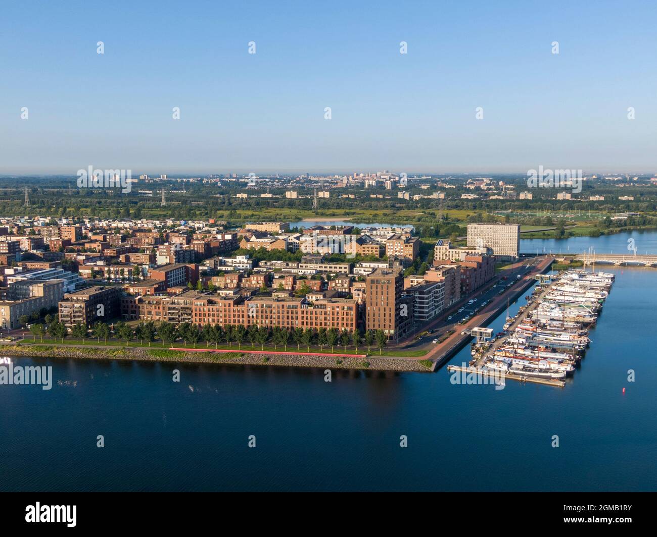 Aerial view of IJburg residential district in Amsterdam Stock Photo