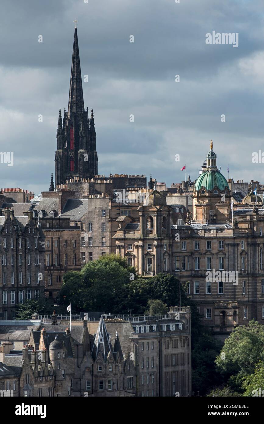 View of Edinburgh's Old Town from Calton Hill Stock Photo