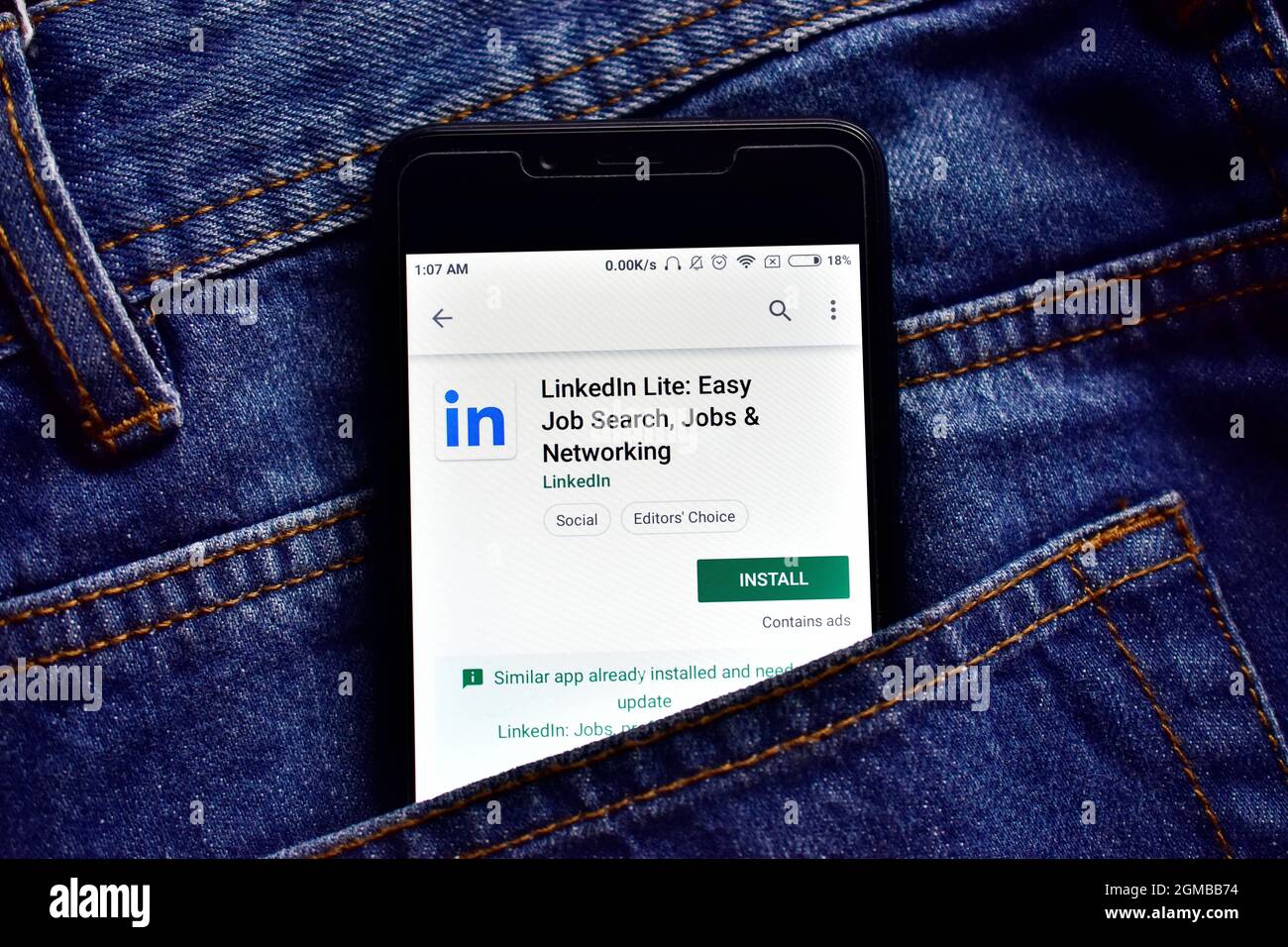 Delhi, India, May 13, 2019: LinkedIn is professional working website Stock Photo