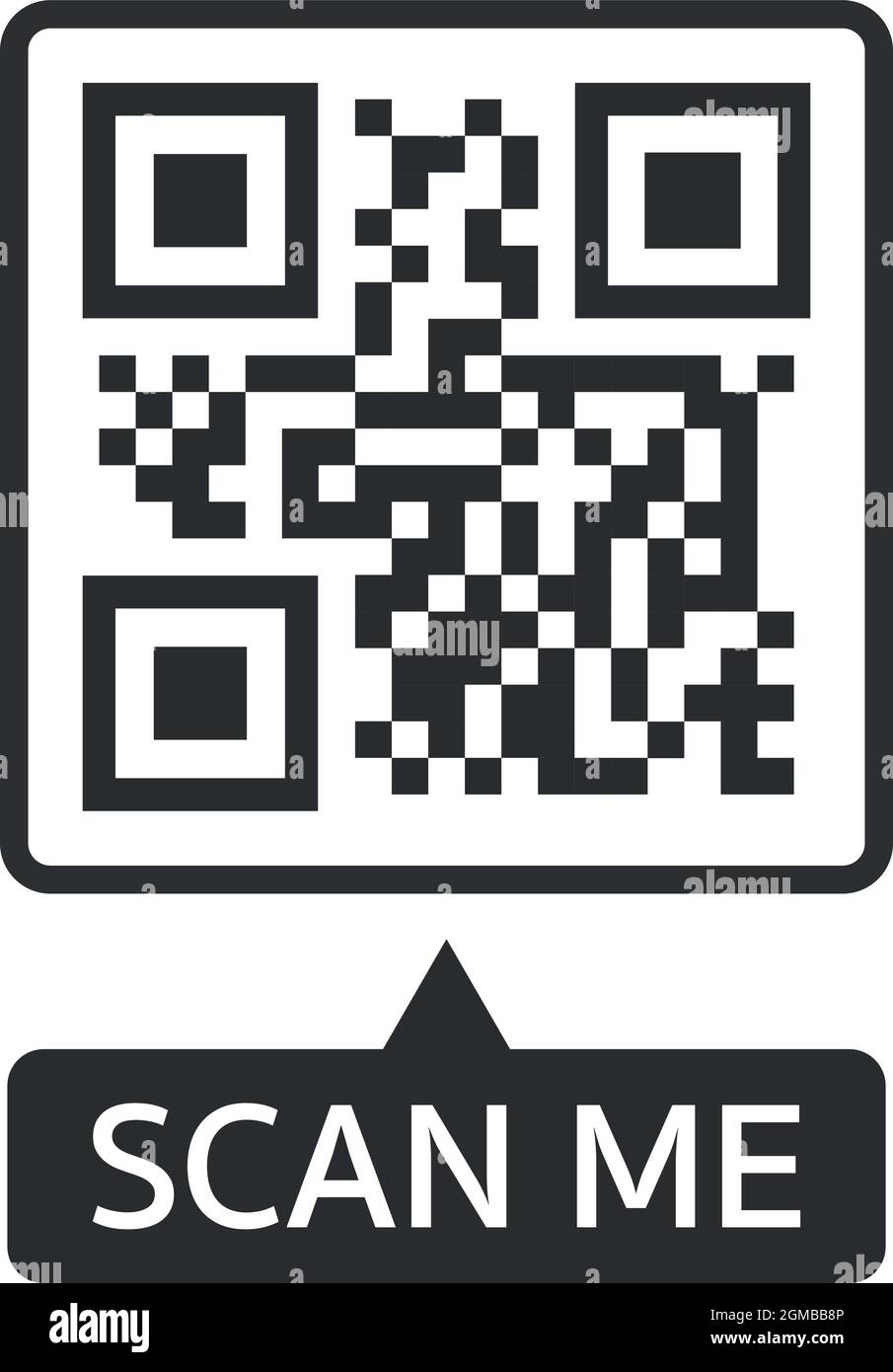 QR code for smartphone. Inscription scan me with smartphone icon. Qr ...