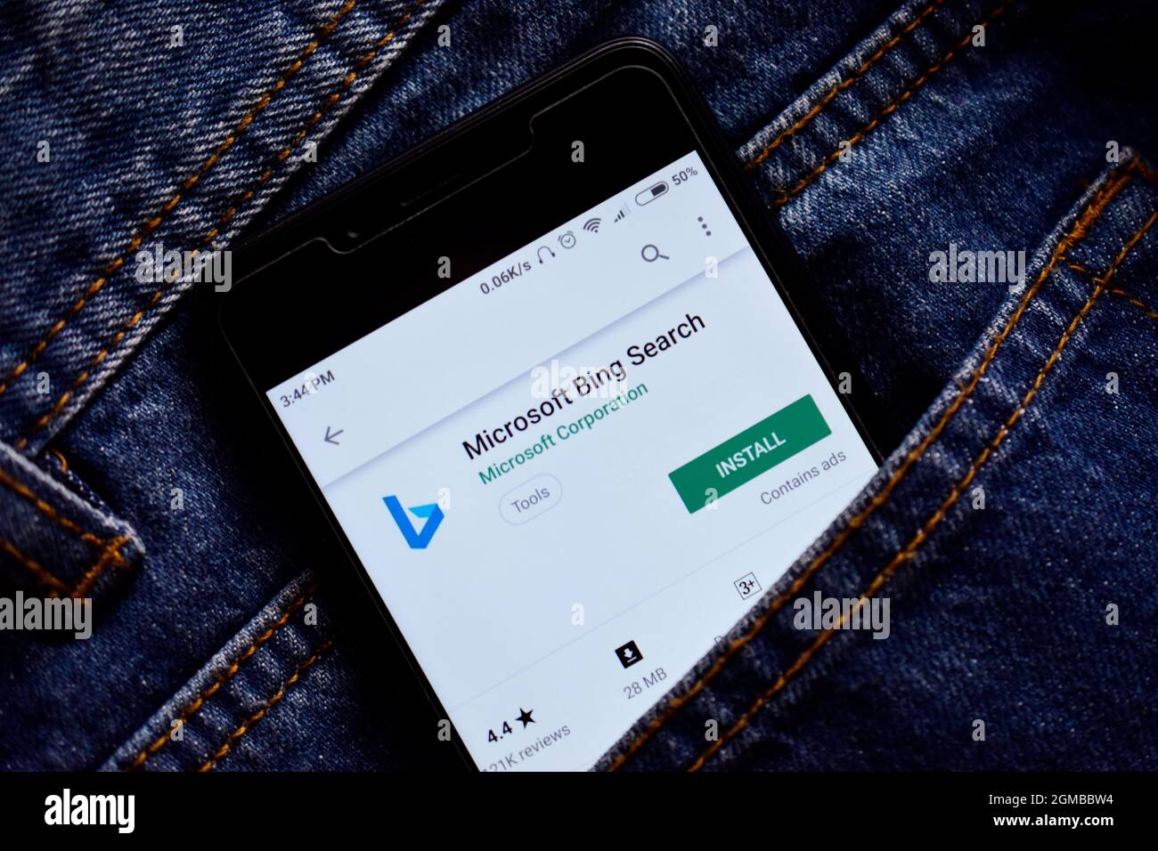 New Delhi, India, 12 May 2020:- Microsoft Bing Search Application on Smartphone Stock Photo