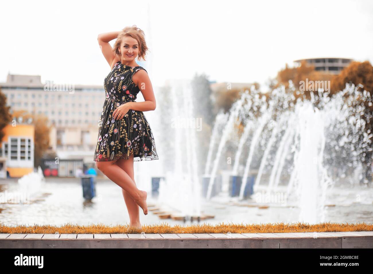 Beautiful girl in the park on a autumn sunny day walk Stock Photo - Alamy