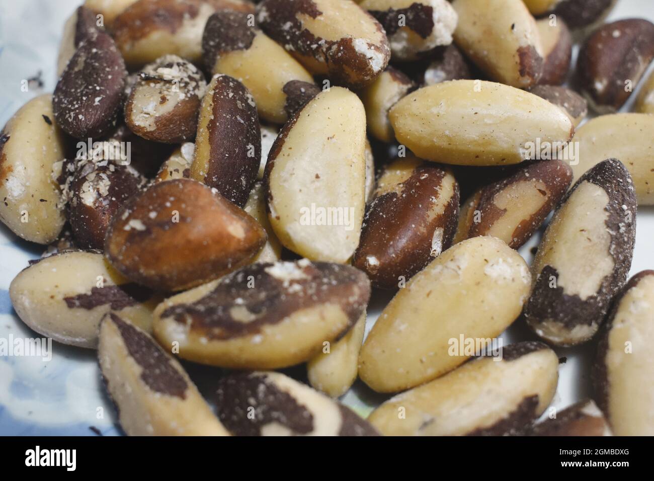Brazil nuts close up shot Stock Photo
