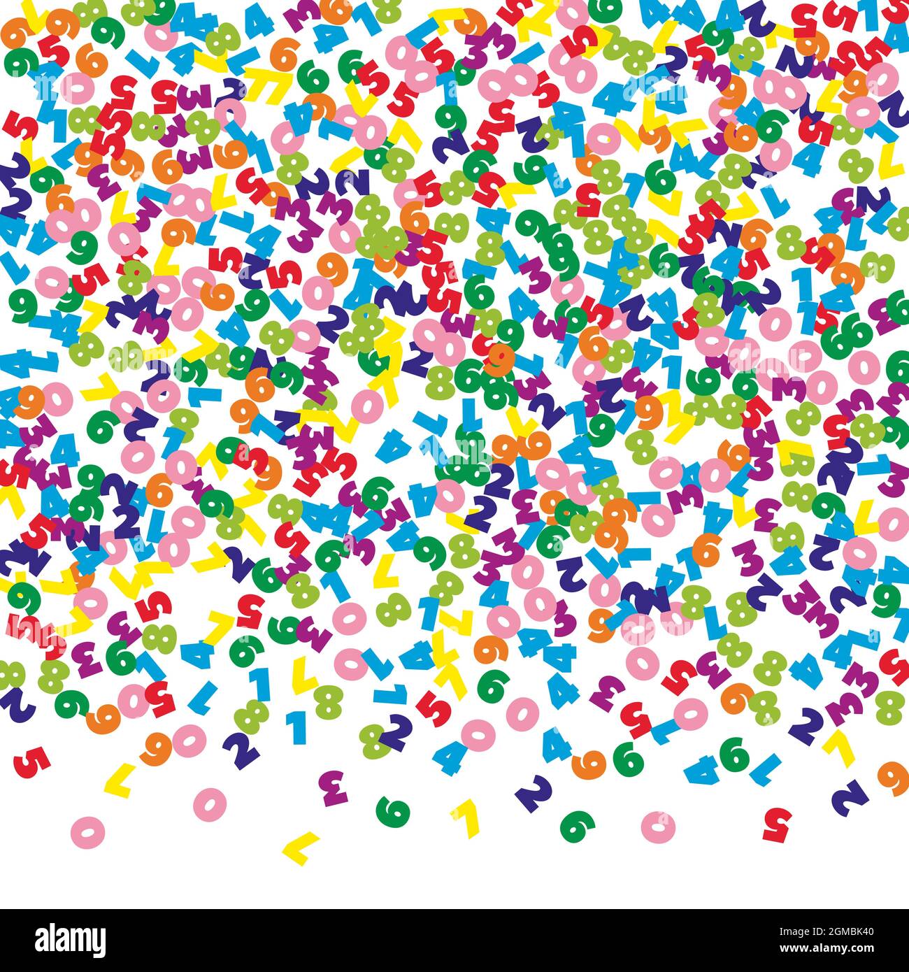 Falling colorful numbers. Math study concept with flying digits. Good ...