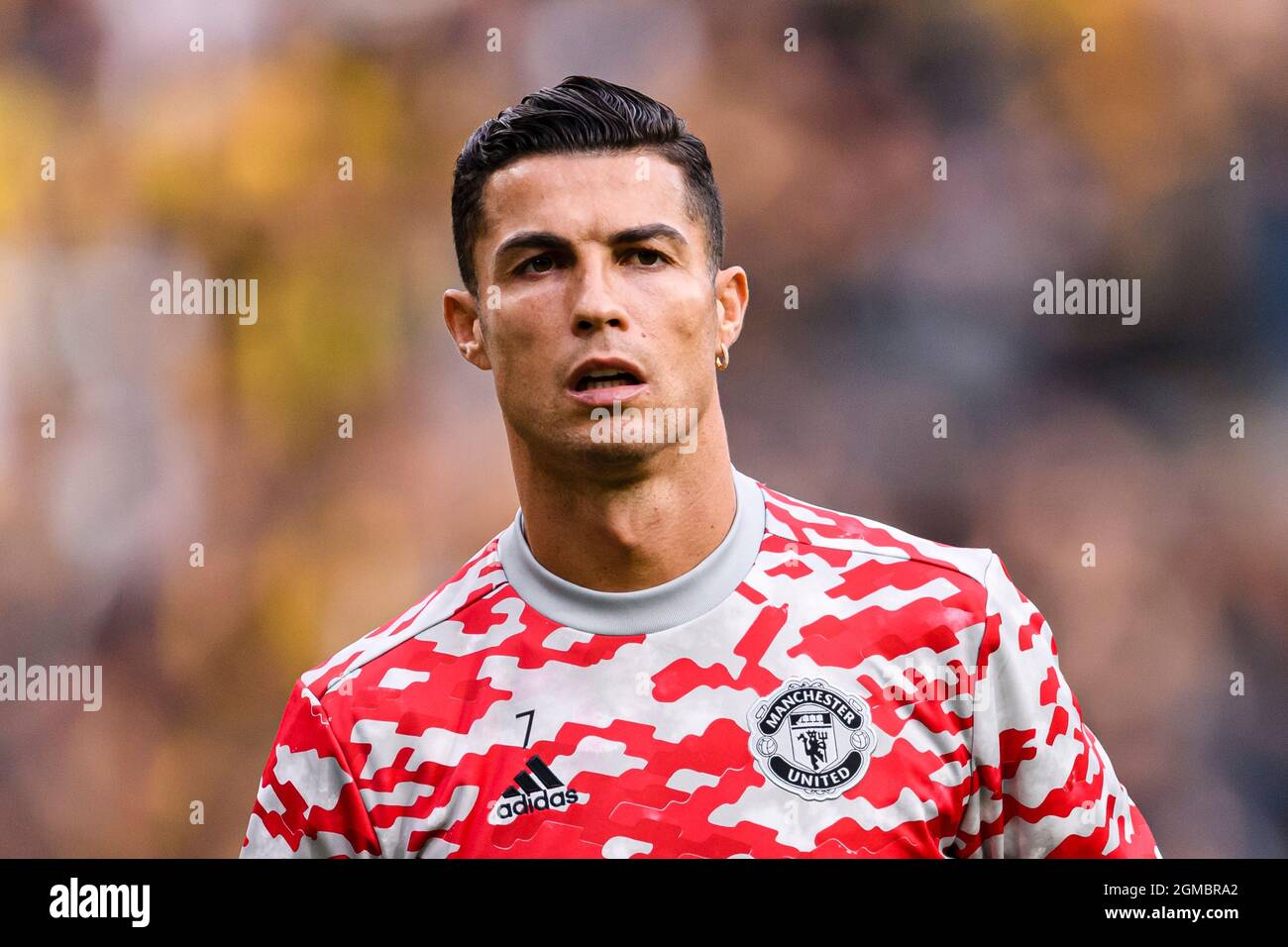 BERN, SWITZERLAND - SEPTEMBER 14: Cristiano Ronaldo of Manchester United  warming up during the UEFA Champions League group F match between BSC Young  Boys and Manchester United at Stadion Wankdorf on September