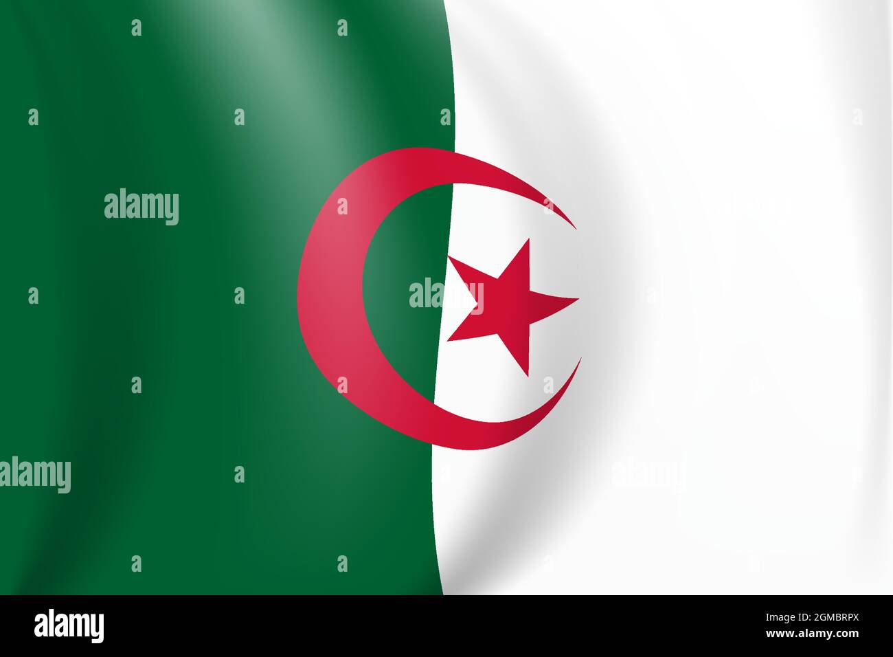 National White and red flag of Algerian People's Democratic Republic ...