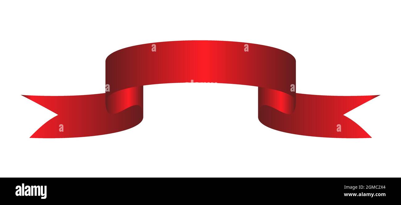 Bended red silk ribbon on background Royalty Free Vector