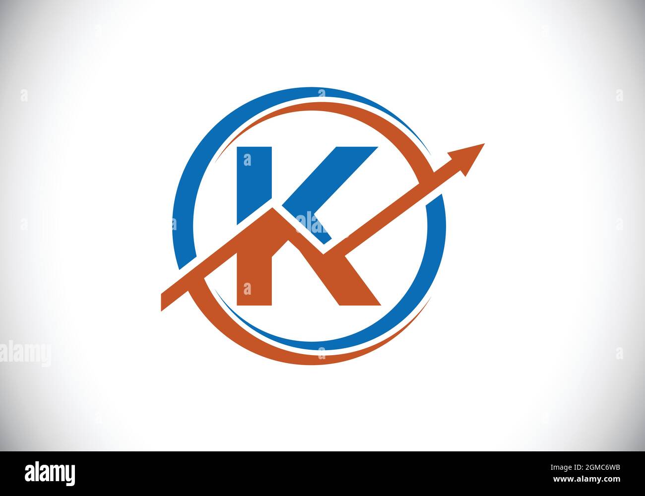 Initial K monogram alphabet symbol design incorporated with the arrow ...